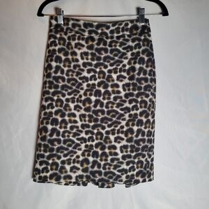 Ann Taylor Petites Silk Blend Animal Print Pencil Skirt Size 0 Petite